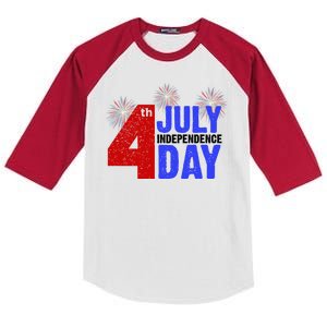 4th Of July Independence Day Fireworks Celebration Kids Colorblock Raglan Jersey