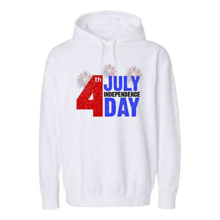 4th Of July Independence Day Fireworks Celebration Garment-Dyed Fleece Hoodie