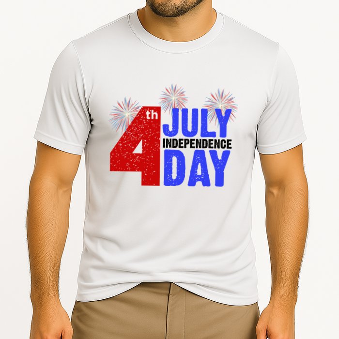4th Of July Independence Day Fireworks Celebration Cooling Performance Crew T-Shirt