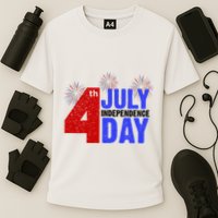 4th Of July Independence Day Fireworks Celebration Cooling Performance Crew T-Shirt