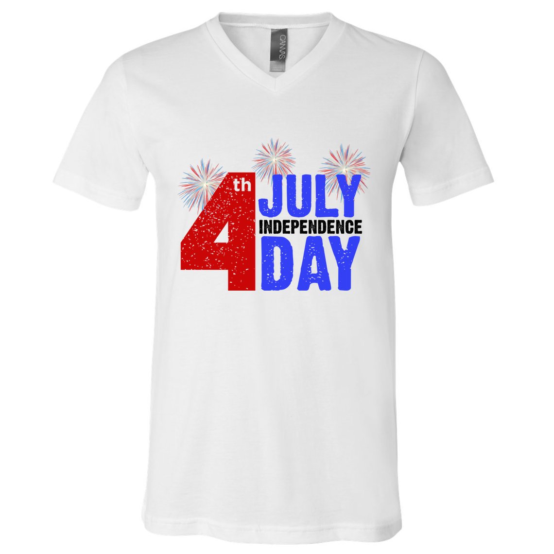 4th Of July Independence Day Fireworks Celebration V-Neck T-Shirt