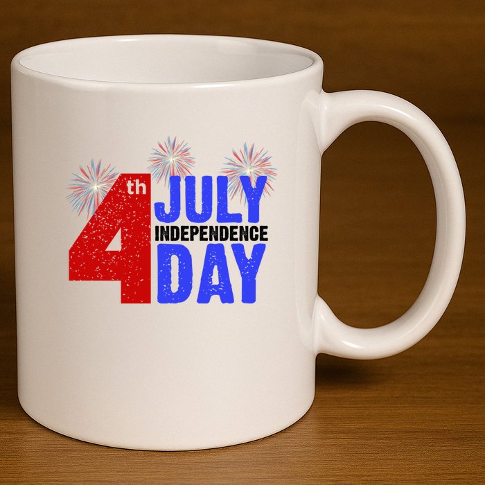 4th Of July Independence Day Fireworks Celebration 11oz C Handle Ceramic Mug