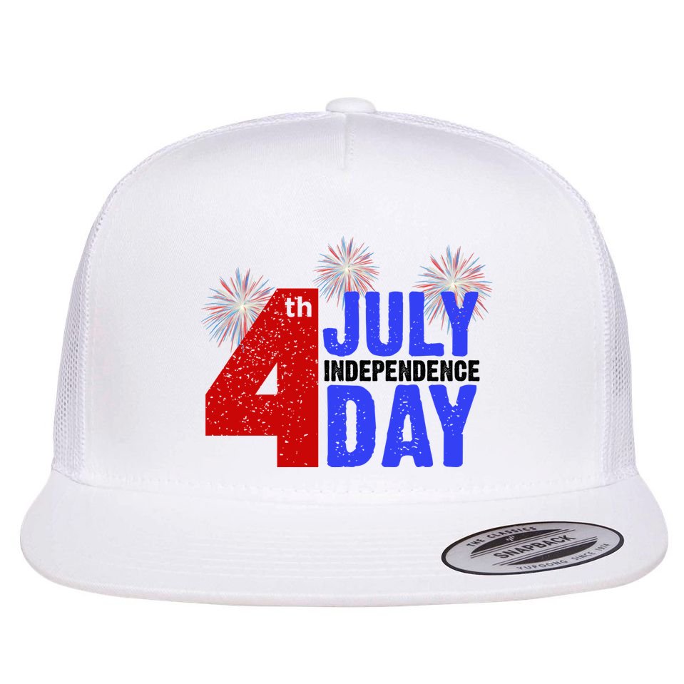 4th Of July Independence Day Fireworks Celebration Flat Bill Trucker Hat