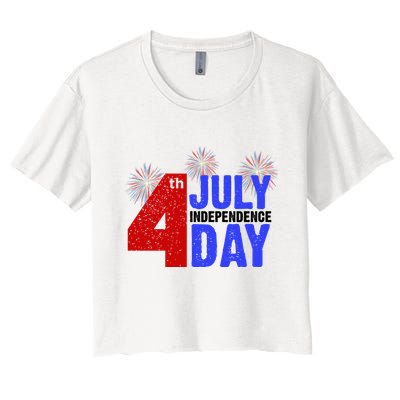 4th Of July Independence Day Fireworks Celebration Women's Crop Top Tee