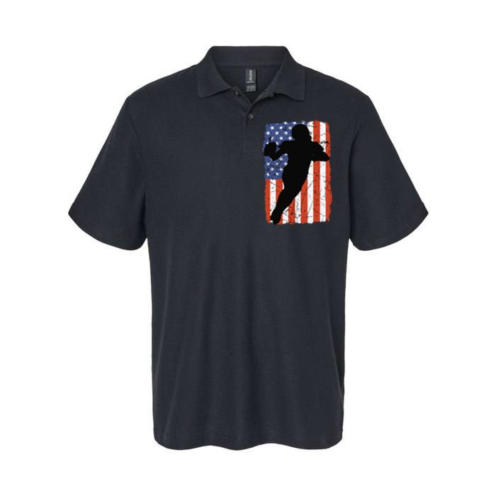 4th Of July Football Retro Vintage Patriotic American Flag Softstyle Adult Sport Polo