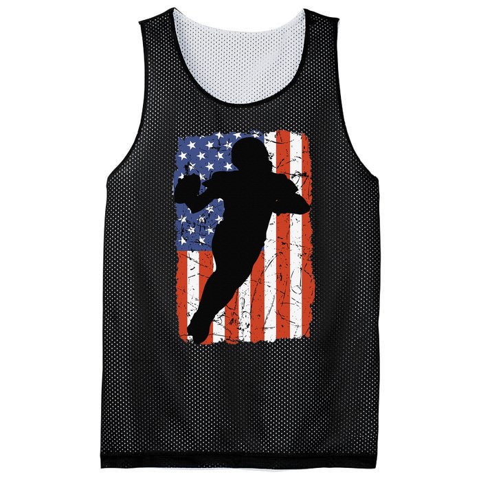 4th Of July Football Retro Vintage Patriotic American Flag Mesh Reversible Basketball Jersey Tank