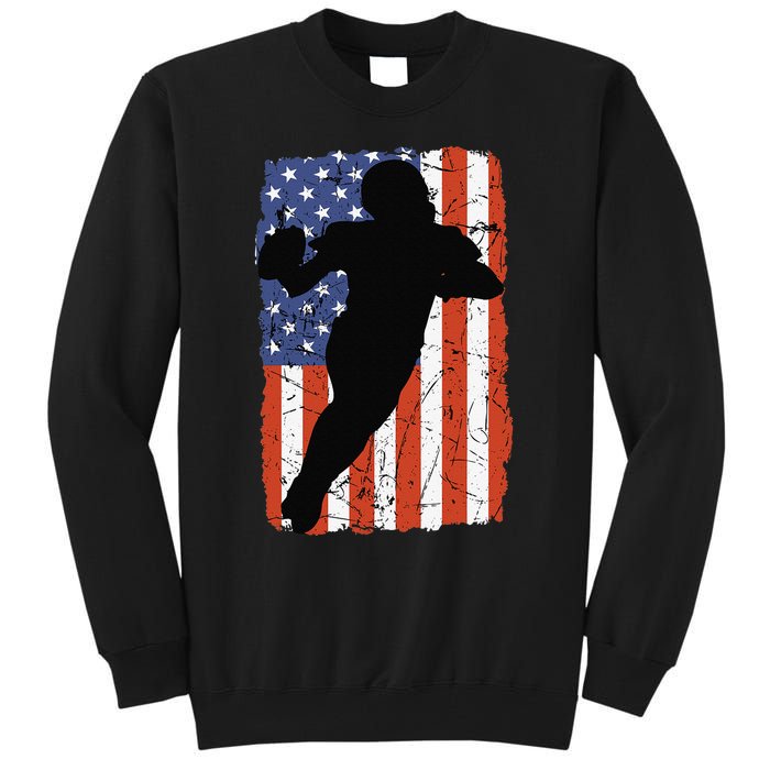 4th Of July Football Retro Vintage Patriotic American Flag Tall Sweatshirt