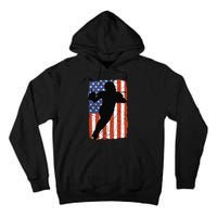 4th Of July Football Retro Vintage Patriotic American Flag Tall Hoodie