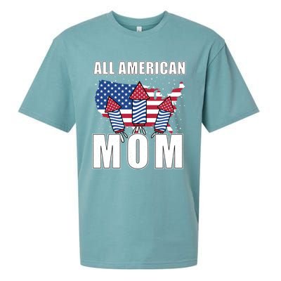 4th Of July Accessoires All American Mom Gift Sueded Cloud Jersey T-Shirt