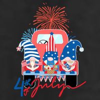 4th Of July Gnome Celebration 7 Panel Mesh Trucker Snapback Hat