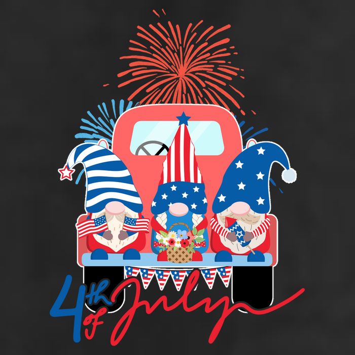 4th Of July Gnome Celebration 7 Panel Mesh Trucker Snapback Hat