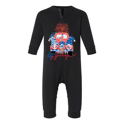 4th Of July Gnome Celebration Infant Fleece One Piece