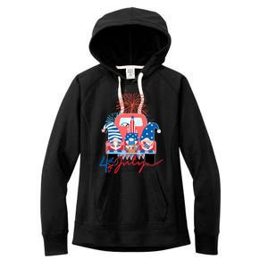 4th Of July Gnome Celebration Women's Fleece Hoodie