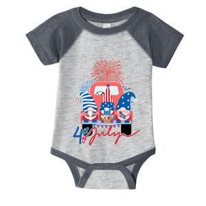 4th Of July Gnome Celebration Infant Baby Jersey Bodysuit