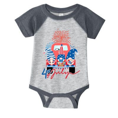 4th Of July Gnome Celebration Infant Baby Jersey Bodysuit