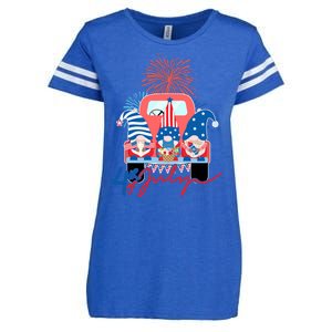 4th Of July Gnome Celebration Enza Ladies Jersey Football T-Shirt