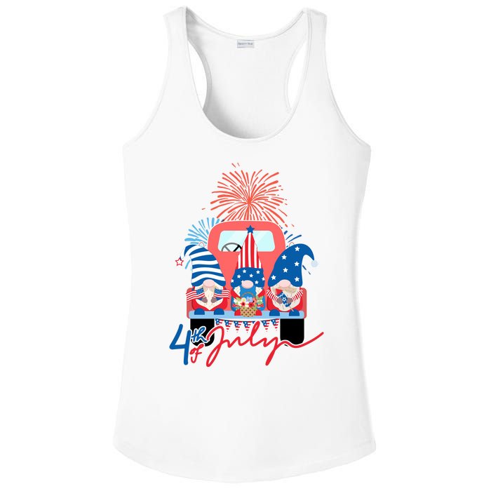 4th Of July Gnome Celebration Ladies PosiCharge Competitor Racerback Tank