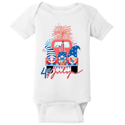 4th Of July Gnome Celebration Baby Bodysuit