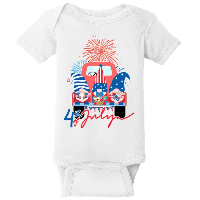 4th Of July Gnome Celebration Baby Bodysuit
