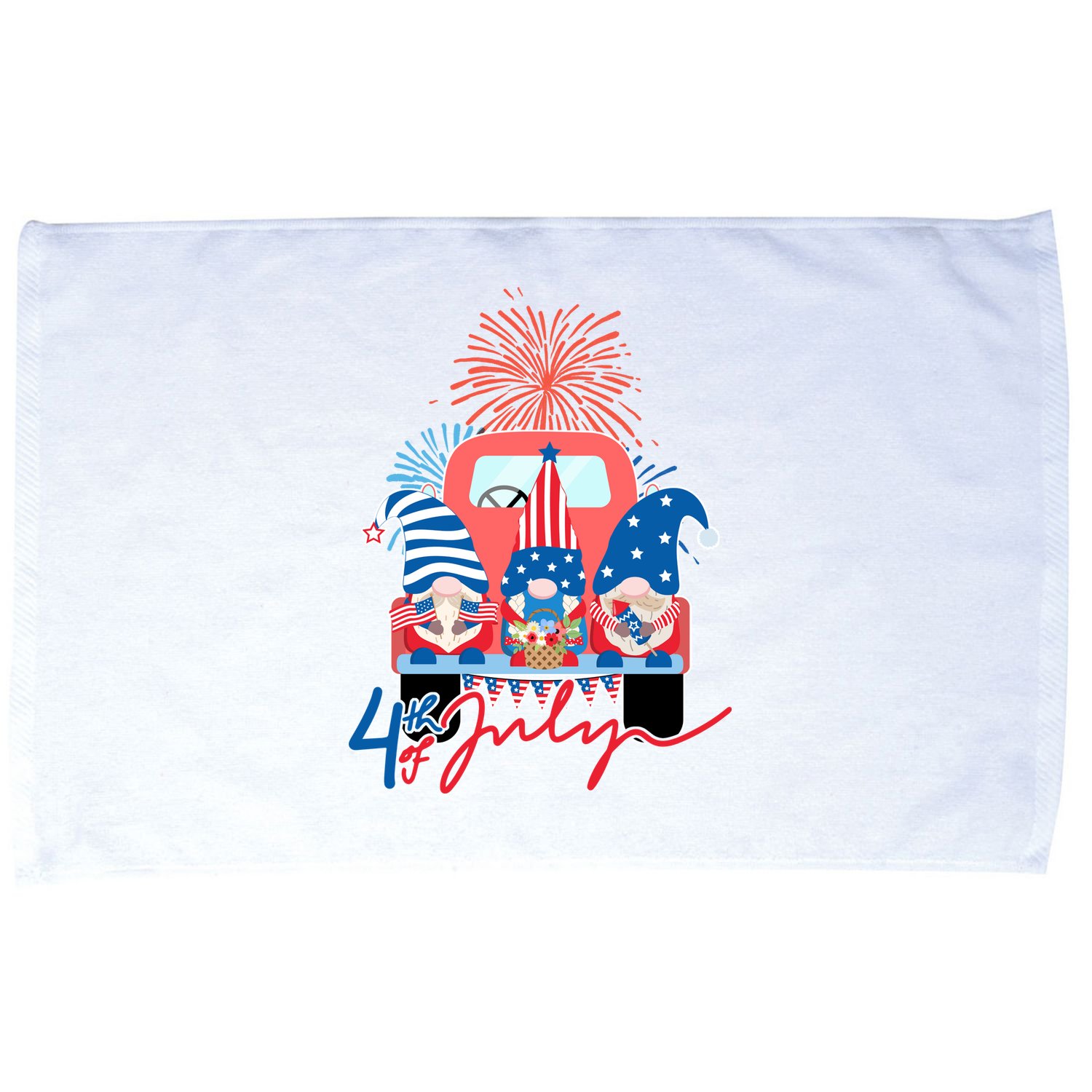 4th Of July Gnome Celebration Microfiber Hand Towel