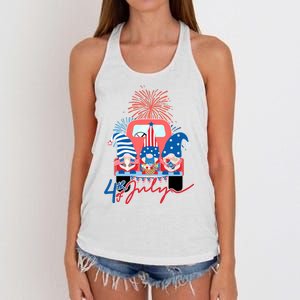 4th Of July Gnome Celebration Women's Knotted Racerback Tank