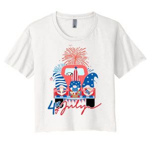 4th Of July Gnome Celebration Women's Crop Top Tee