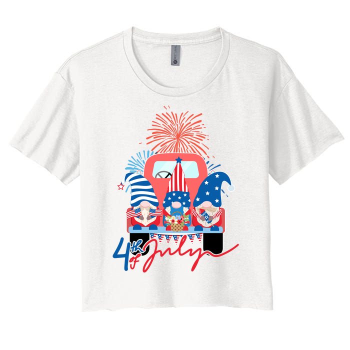 4th Of July Gnome Celebration Women's Crop Top Tee