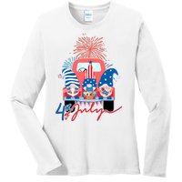 4th Of July Gnome Celebration Ladies Long Sleeve Shirt