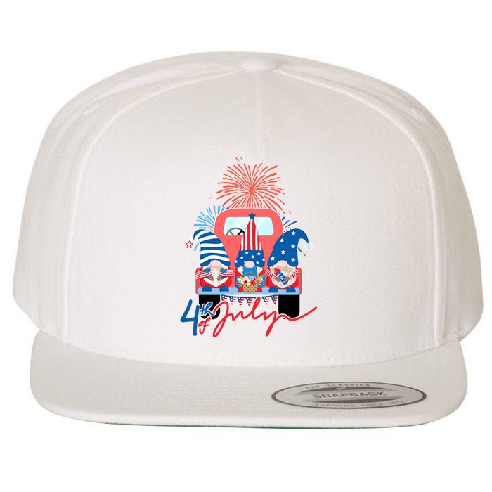 4th Of July Gnome Celebration Wool Snapback Cap