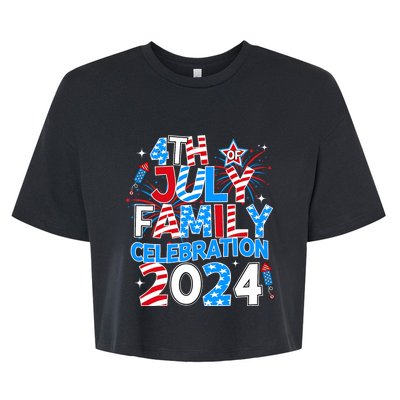 4th Of July Family Celebration 2024 Family Matching Squad Bella+Canvas Jersey Crop Tee