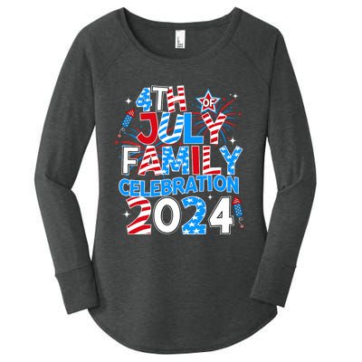 4th Of July Family Celebration 2024 Family Matching Squad Women's Perfect Tri Tunic Long Sleeve Shirt