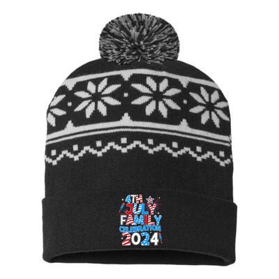 4th Of July Family Celebration 2024 Family Matching Squad USA-Made Snowflake Beanie