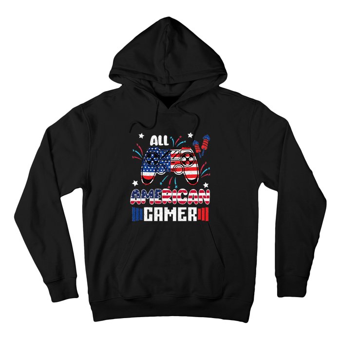 4th Of July All American Gamer Flag Hoodie