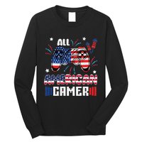 4th Of July All American Gamer Flag Long Sleeve Shirt