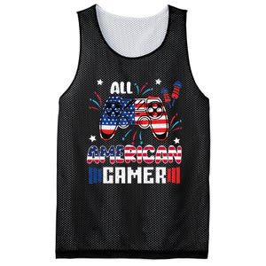 4th Of July All American Gamer Flag Mesh Reversible Basketball Jersey Tank