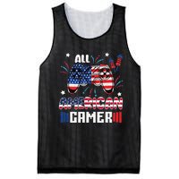 4th Of July All American Gamer Flag Mesh Reversible Basketball Jersey Tank