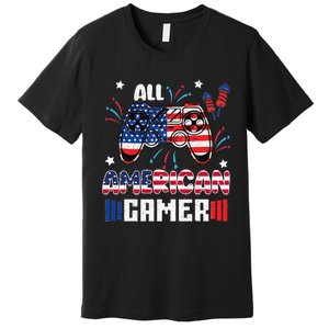 4th Of July All American Gamer Flag Premium T-Shirt