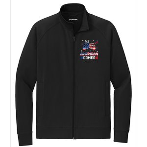 4th Of July All American Gamer Flag Stretch Full-Zip Cadet Jacket