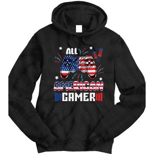 4th Of July All American Gamer Flag Tie Dye Hoodie