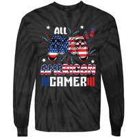 4th Of July All American Gamer Flag Tie-Dye Long Sleeve Shirt