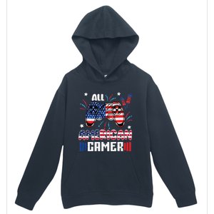 4th Of July All American Gamer Flag Urban Pullover Hoodie