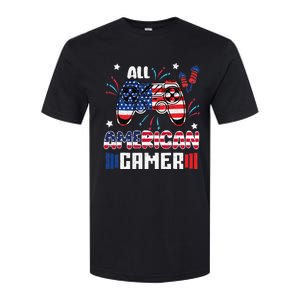 4th Of July All American Gamer Flag Softstyle CVC T-Shirt