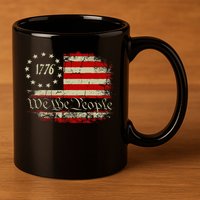 4th Of July Usa Flag American 11oz C Handle Ceramic Mug