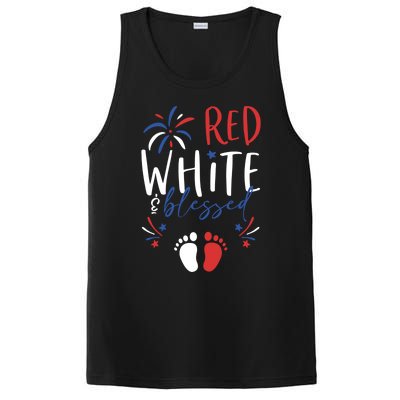 4th Of July Pregnancy Dress Cute Patriotic Reveal Gift PosiCharge Competitor Tank