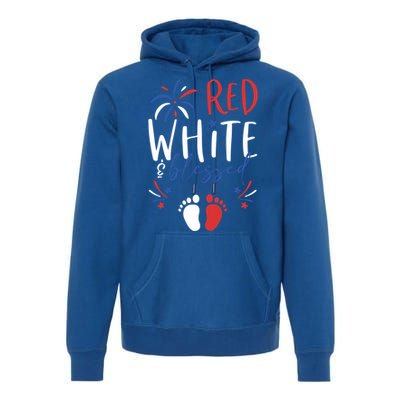 4th Of July Pregnancy Dress Cute Patriotic Reveal Gift Premium Hoodie