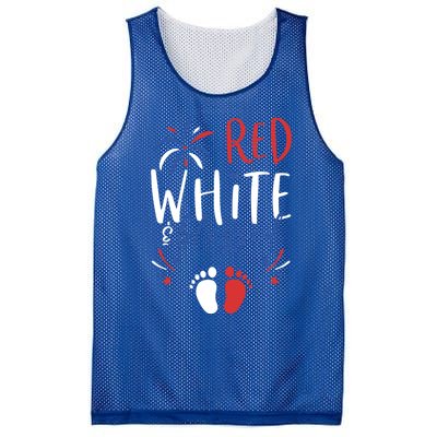 4th Of July Pregnancy Dress Cute Patriotic Reveal Gift Mesh Reversible Basketball Jersey Tank