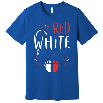 4th Of July Pregnancy Dress Cute Patriotic Reveal Gift Premium T-Shirt