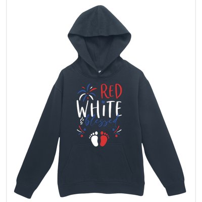 4th Of July Pregnancy Dress Cute Patriotic Reveal Gift Urban Pullover Hoodie