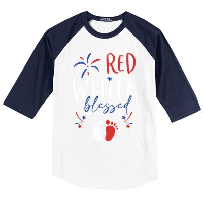 4th Of July Pregnancy Dress Cute Patriotic Reveal Gift Baseball Sleeve Shirt