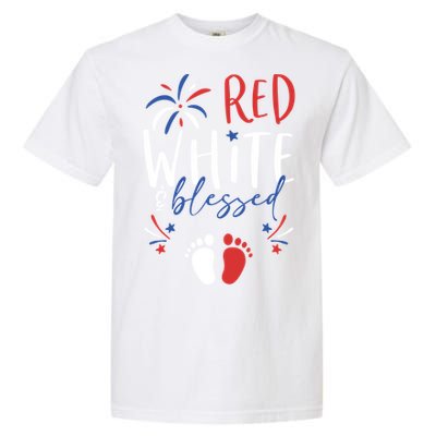 4th Of July Pregnancy Dress Cute Patriotic Reveal Gift Garment-Dyed Heavyweight T-Shirt